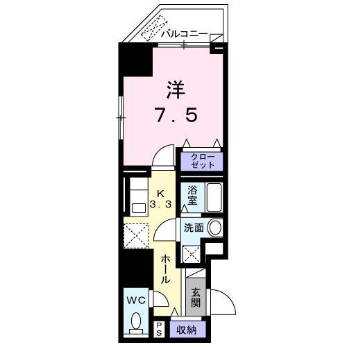 プリムローズ宝町(1K/5階)の間取り写真