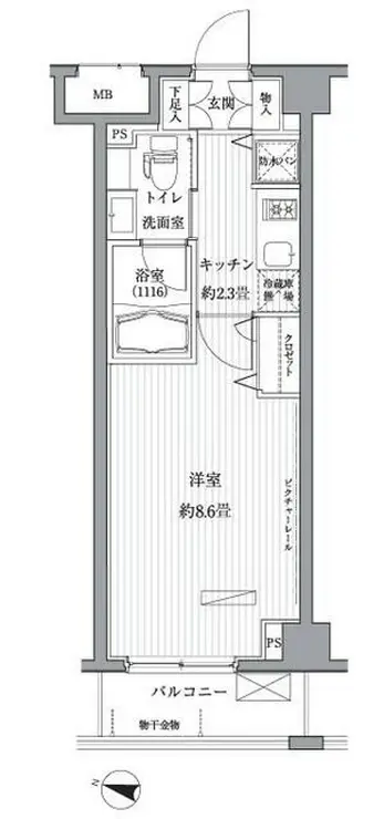 メゾンカルム西新宿 1階階 間取り