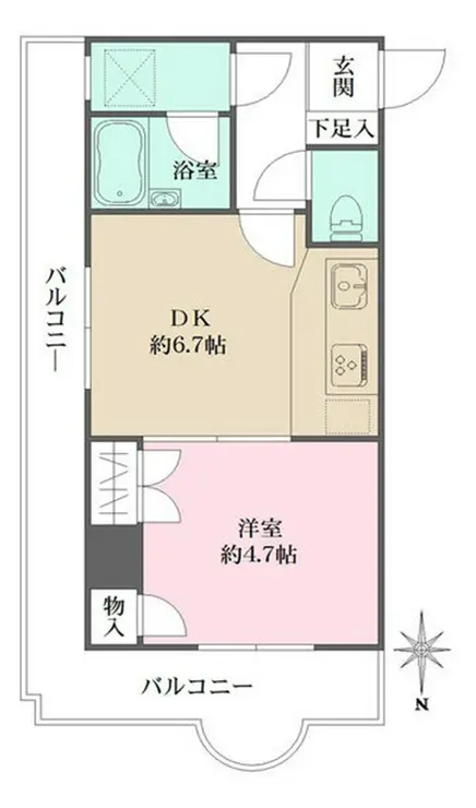 藤和シティコープ飛鳥山公園 5階階 間取り
