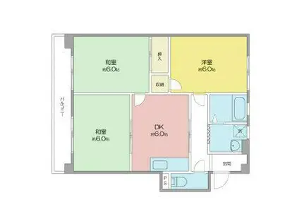 コーポエデン(3DK/3階)の間取り写真