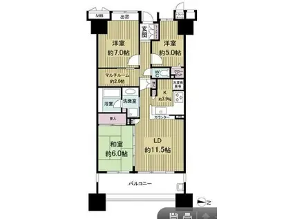 トキアス(3LDK/6階)の間取り写真