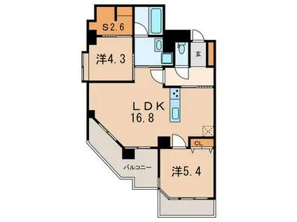 パークノヴァ夙川(2SLDK/3階)の間取り写真