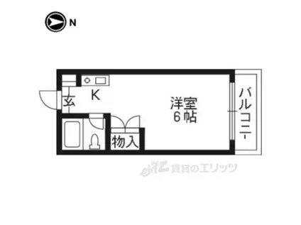 エクセル田辺(ワンルーム/4階)の間取り写真