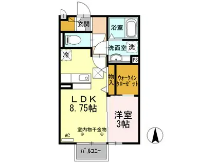 ル・リアン(1LDK/1階)の間取り写真