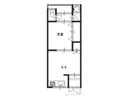 吉村文化(1DK/2階)の間取り写真