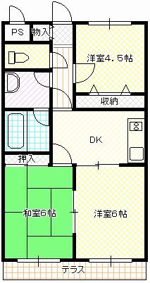 プリムローズ(3K/2階)の間取り写真