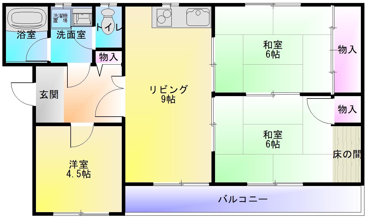 ラインプラザ本郷(3LDK/2階)の間取り写真