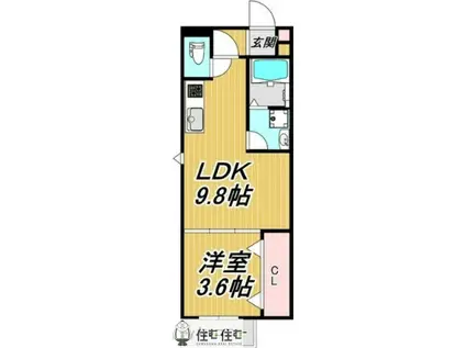 LECOCON豊田市駅(1LDK/2階)の間取り写真