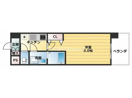 ラナップスクエア堺筋本町(1K/12階)の間取り写真