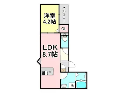 LECOCON津島V(1LDK/2階)の間取り写真