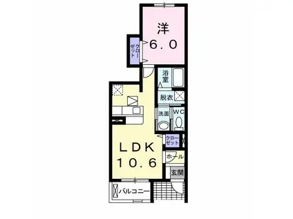 アムレット(1LDK/1階)の間取り写真