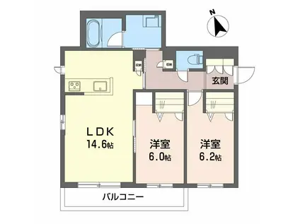 シャーメゾン シンフォニア(2LDK/3階)の間取り写真