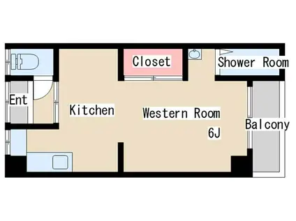 中田ビル(1K/3階)の間取り写真