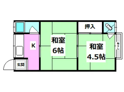 東太田第一文化(2K/2階)の間取り写真