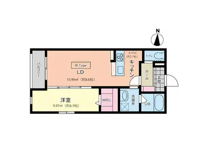 GRAVITY FUJIEDA EKINANDORI(1LDK/2階)の間取り写真