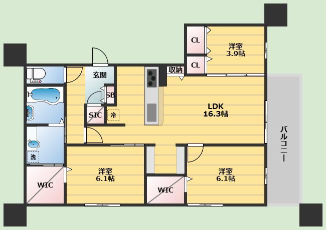 CASA. FILANTE V(3LDK/3階)の間取り写真