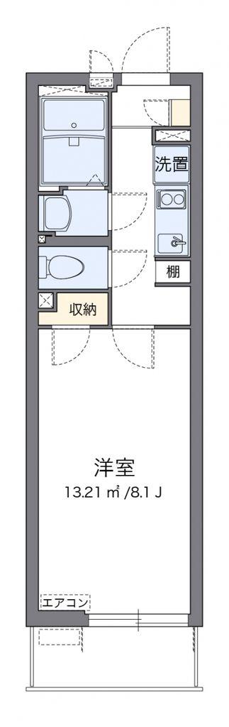 クレイノアーバン 大宮(1K/1階)の間取り写真