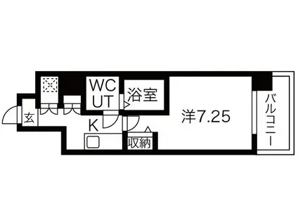 KTGレジデンス芦屋西(1K/5階)の間取り写真