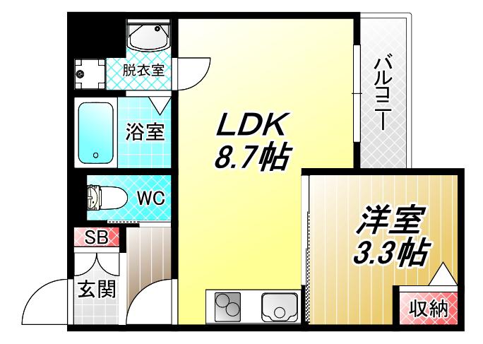 H-MAISON衣摺II(1LDK/1階)の間取り写真