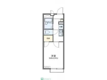 レオパレス六町(1K/2階)の間取り写真
