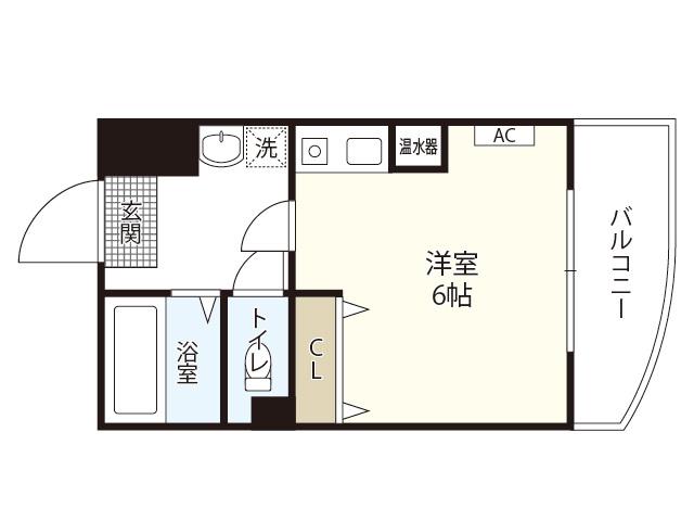 JSビル祇園(ワンルーム/5階)の間取り写真