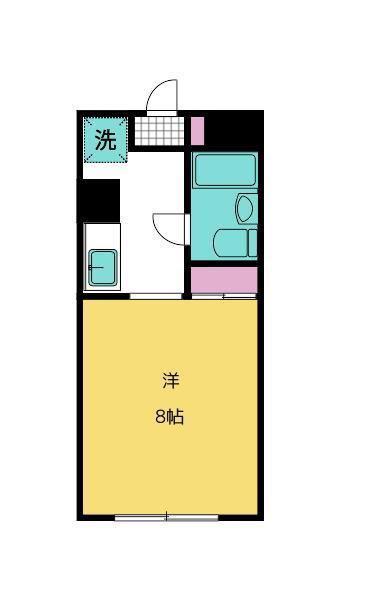 クインテスいわた(1K/2階)の間取り写真