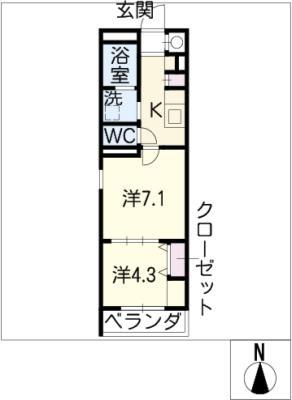 ACTY広路(1K/3階)の間取り写真