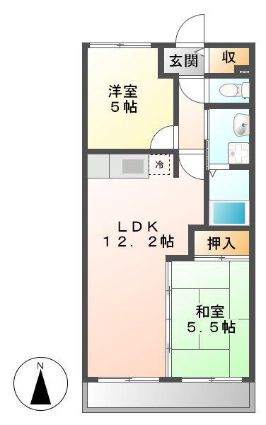 ロイヤルパレスII(2LDK/2階)の間取り写真