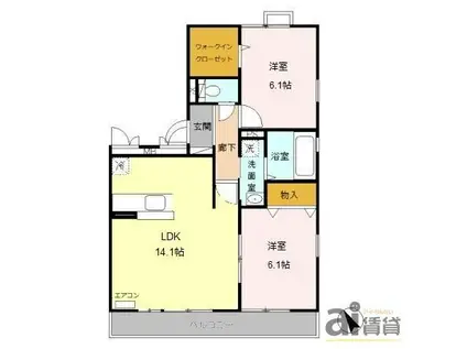 グランドソレイユ(2LDK/3階)の間取り写真