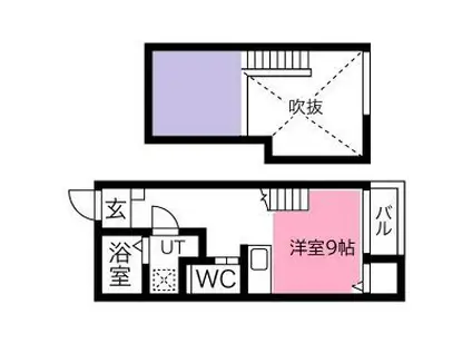 フレクール浄心(ワンルーム/2階)の間取り写真