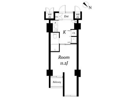 アーバンパーク代々木(1K/2階)の間取り写真
