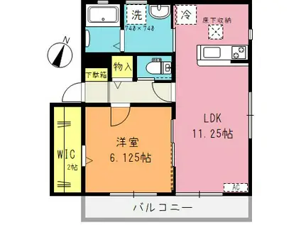 サンパークIII(1LDK/2階)の間取り写真