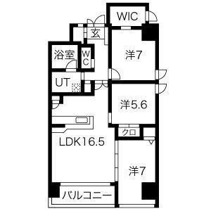 THE RESIDENCE M・KANOU(3LDK/2階)の間取り写真