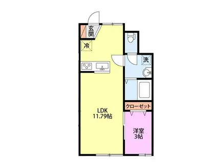 セレニテ中曽根I(1LDK/1階)の間取り写真