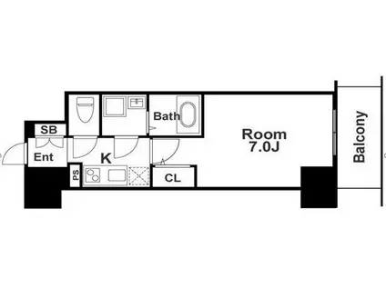 エスリード阿波座ラグジェ(1K/3階)の間取り写真