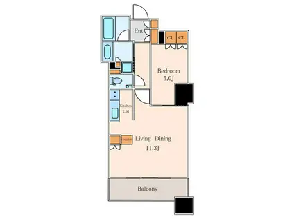 ザ・パークハウス西新宿タワー60(1LDK/25階)の間取り写真