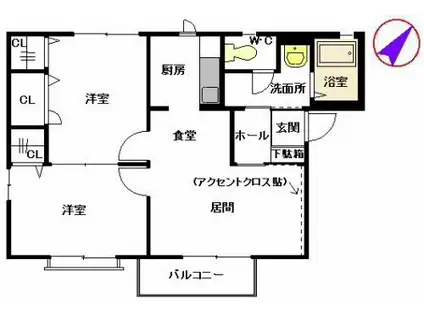 ファミールN (2LDK/2階)の間取り写真