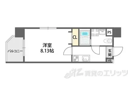 ドゥエリング梅田(1K/5階)の間取り写真