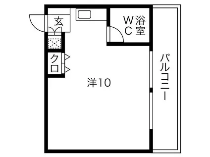 ハイツ水鐘(1K/4階)の間取り写真