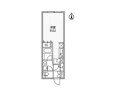 リーガランド神楽坂(ワンルーム/2階)の間取り写真