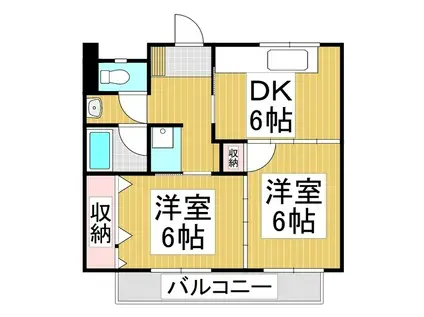 プレタメゾン下田(2DK/3階)の間取り写真