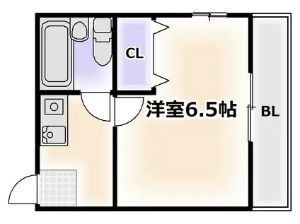 バンベールマキノ(1DK/4階)の間取り写真