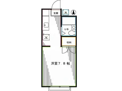 コーポサンライズ(ワンルーム/2階)の間取り写真