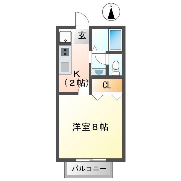サン・FRIENDS赤塚(1K/1階)の間取り写真