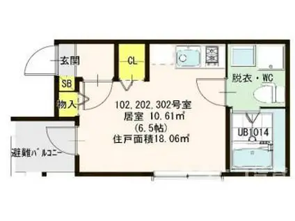 ANDANTE(ワンルーム/3階)の間取り写真
