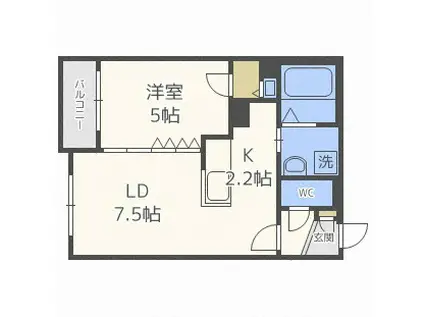 ESTOR KOTONI(1LDK/1階)の間取り写真