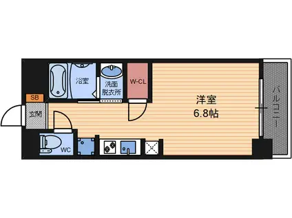 アークアベニュー梅田北(1K/6階)の間取り写真