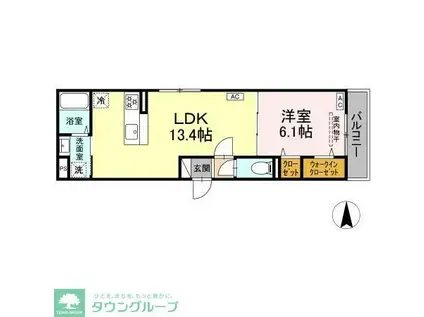 セレスティア扇V(1LDK/2階)の間取り写真