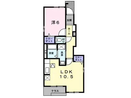 シュトラールIII(1LDK/1階)の間取り写真