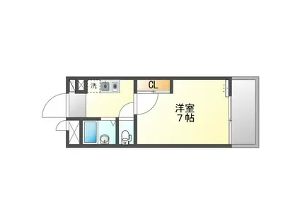 レオパレスヒルサイド松尾II(1K/4階)の間取り写真